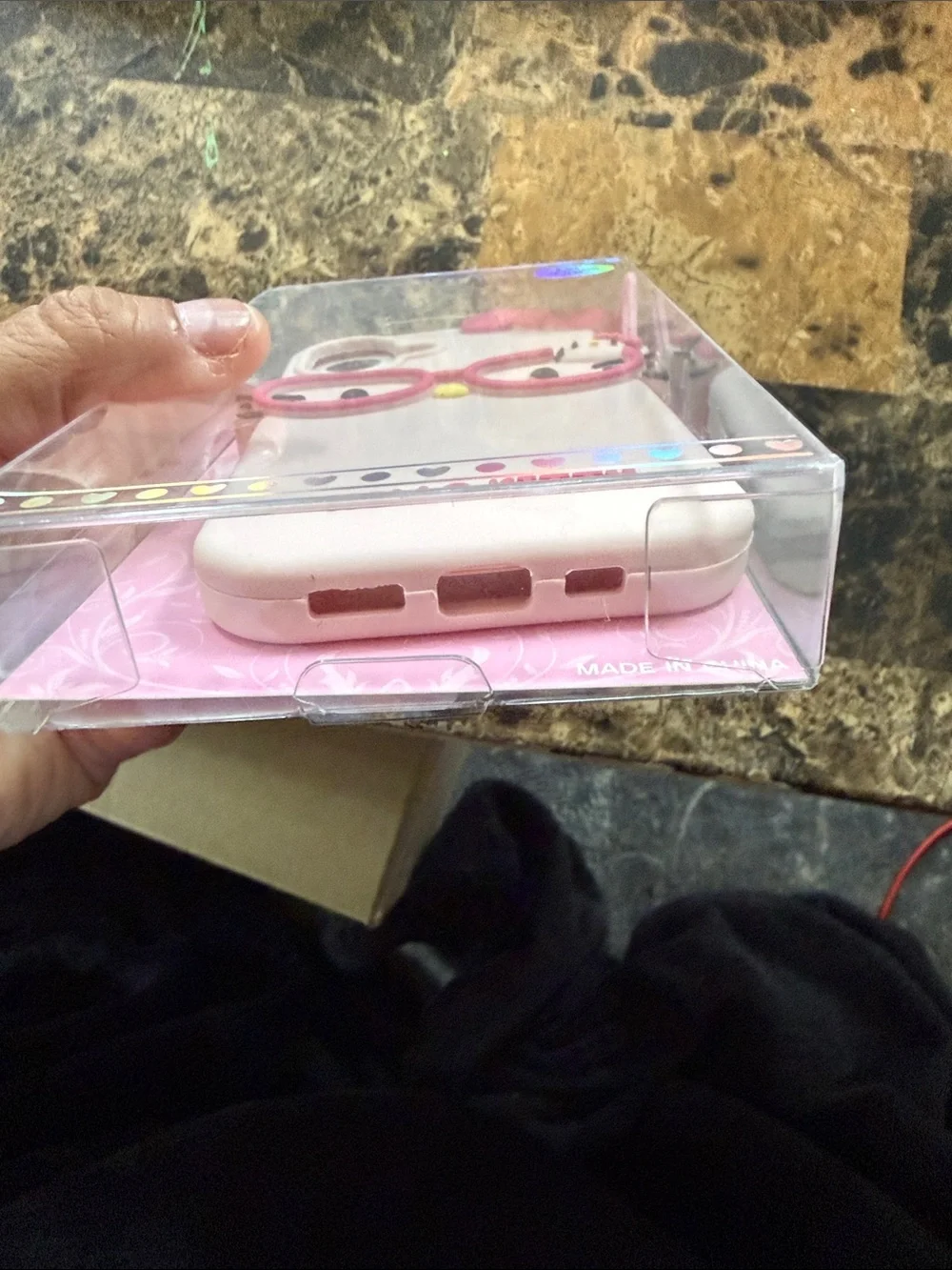 Hello Kitty Pink & White iPhone 16 Case with 3D Glasses Accent